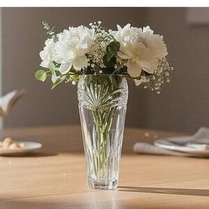 Marquis by Waterford Crystal Floral Vase Weighted Cut‎ Glass Fan Wedge Pattern